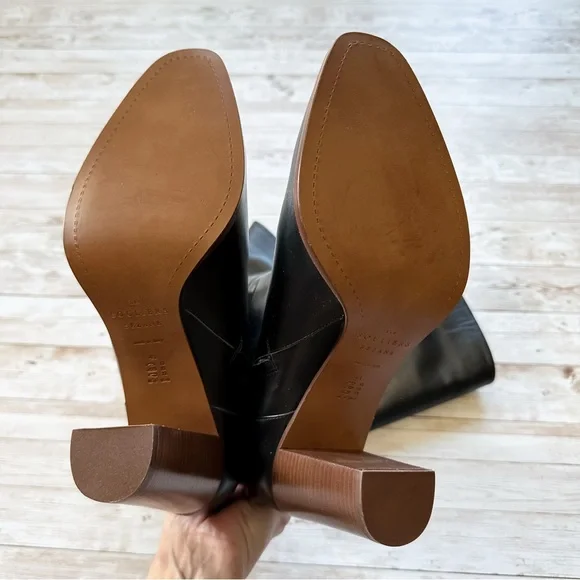 Sezane High Angele Boots Smooth Black Leather Size 41 US 10 - Picture 4 of 8